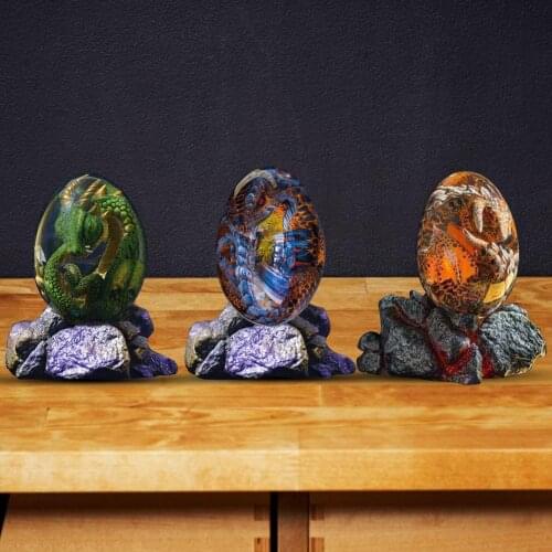NEW Lava Dragon Egg Ornamental Decor Dinosaur Egg Statue Resin Dragon Egg Crystal Minerale Home Decor Souvenir Collection Gift