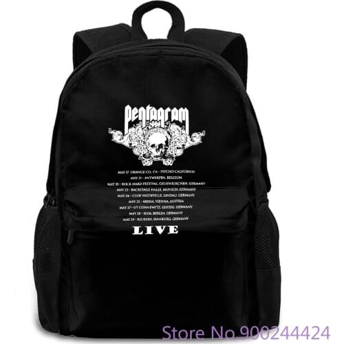 PENTAGRAM Official Starlady U. S. Doom Metal 70s Reaper Tour New Mens Spring women men backpack laptop travel school adult