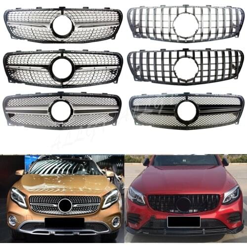 Front Racing Billet Bumper Grille Upper Facelift Grills For Mercedes Benz GLA- Class X156 2017 2018 2019 2020 Diamond GTR