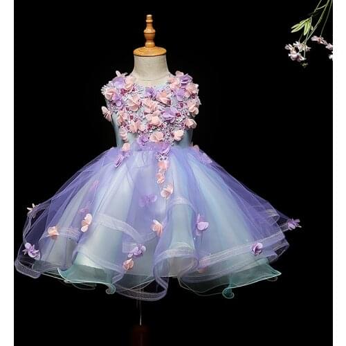 Purple Flower Girl Dresses Weddings Ball Gown Pageant Girl Princess Dress Girl Party Dress Clothes for kids 2-13 year