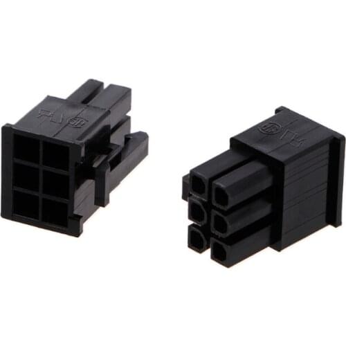 50 Pcs 4.2mm 6P 6 Pin Male Power Connector For PC Computer PCI-E Plastic Shell