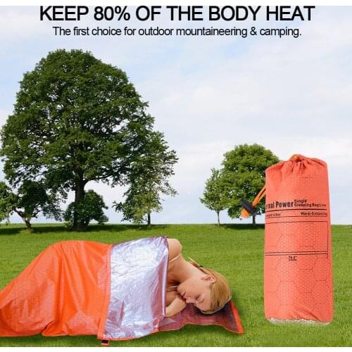 Camping Sleeping Bag Warm Envelope Type Single Sleeping Bag Orange Thermal Survival Blanket Sleeping Bag