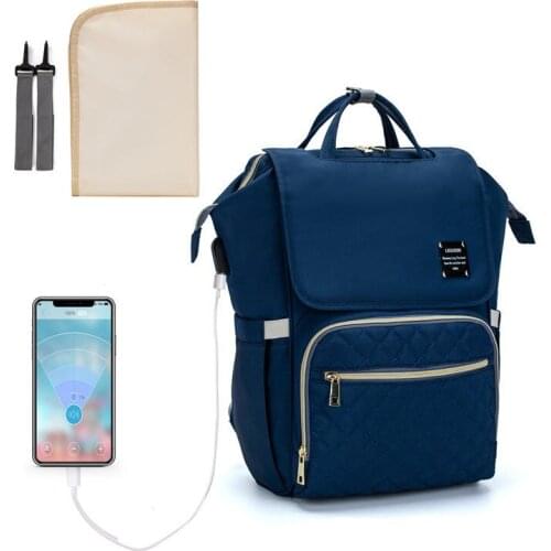 LEQUEEN USB Diaper Bag With Straps & Changing Pad Baby Care Nappy Bag Mummy Backpack Stroller Bag Maternity Bag