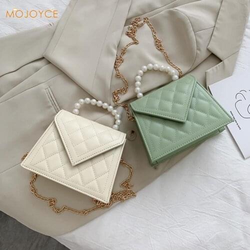 Casual Totes Bags Women Solid PU Crossbody Pearl Bag Handle Female Shoulder Handbags Popular Simple Female Bag Dating Shopping