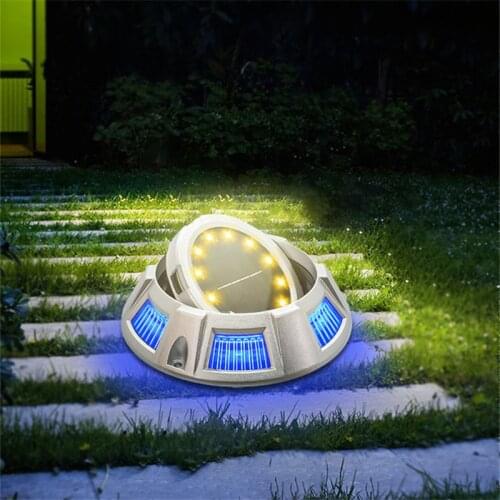 4PCS LED Solar Buried Floor Lights with Side Light Garden Path Ground Lamp Intelligent Light Control IP65 Waterproof