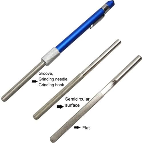 2 Heads Diamond Plated Carbon Steel Grind Stone Kitchen Knives Accessories Outdoor Tools Multi Purpose Pen Shape Knife Sharpener