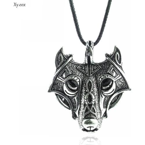 Vintage Mens Boys Retro Wolf Animal Head Pendant Necklace Cool Jewelry Gift