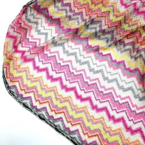 Knitting Lace Fabrics Zig Zag Wave Striped Lace Crochet Mesh Fabric Diy Fashion Cloth 150CM #1011