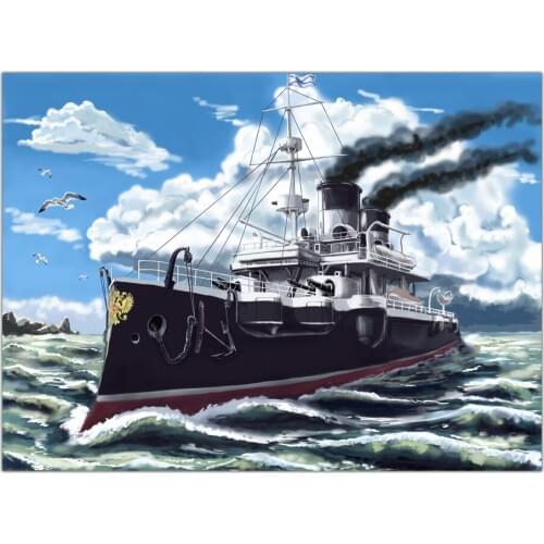 Wlong Large size Printing Wall Art Oil Painting Abstract Ships Painting Art Home Decor Canvas Print For Living Room No Framed