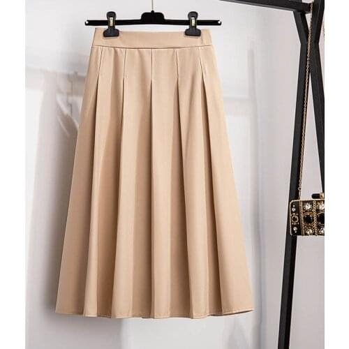 155Kg Plus size womens summer loose A-line pleated skirt 5XL 6XL 7XL 8XL 9XL 10XL high waist temperament skirt black apricot