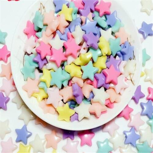 14mm Stars Jelly Acrylic beads with hole resin garments jewelry Necklace bracelet DIY accessories AF34