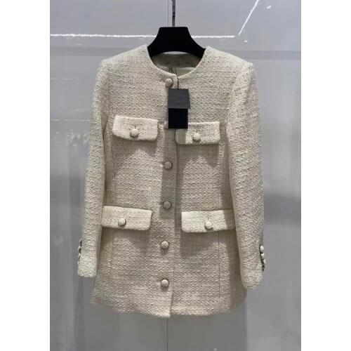 Luxury 2021FW Autumn High Quality Women Tweed Wool Jacket Coat For Female Casual Outerwear Rsmx 7.16