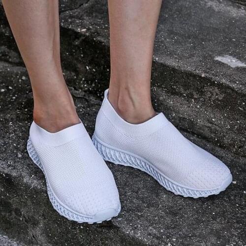 2021 Women Flat Slip On White Shoes Woman Lightweight White Sneakers Summer Autumn Casual Femme Basket Flats Shoes