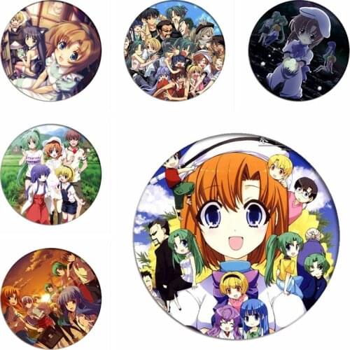 Higurashi no Naku Koro Ni Cosplay Backpack Badges Shion Sonozaki Brooch Icon Rika Furude Collection Bags Breastpin for Clothing