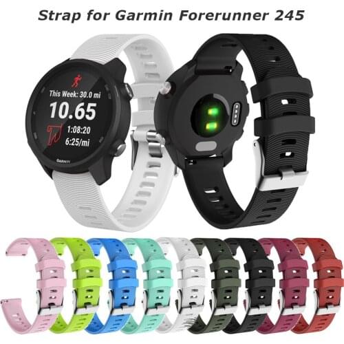 20mm Sport Silicone Watchband Strap for Garmin Forerunner 245 245M 645 Vivoactive 3 Smart Bracelet Watch Band Colorful Wristband