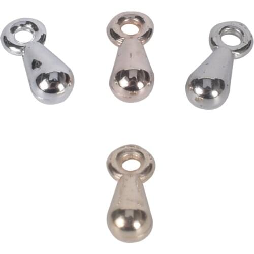 200Pcs/Lot 3x7.5mm Gold Silver Color CCB Water Drop End Beads Diy Charm Extender Tail Chain Drops Accessories For Jewelry Making