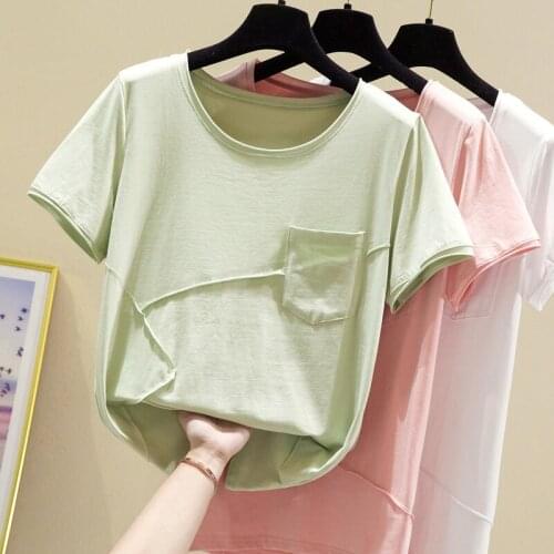 2021 Summer Fashion shirts for Women Tops Ladies Blusas Loose Solid Color Simple Short-sleeved T-shirt Female Casual White 0133