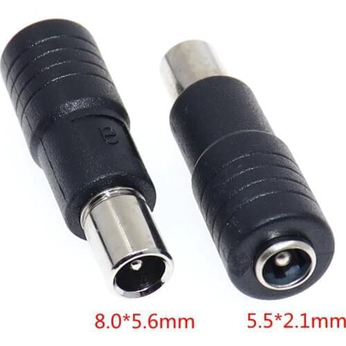 DC jack 8.0*1.6/8.0x1.6mm Male to 5.5x2.1mm Female DC Power Aadpter For Xiaomi Laptop For Balance Scooter Charging DC Jack Plug