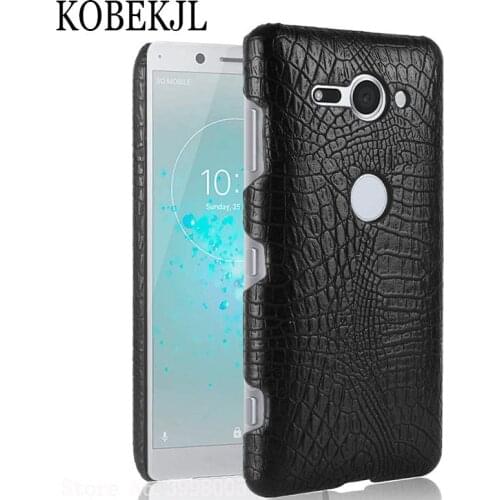 Case For Sony Xperia XZ2 Compact Cover Hard Luxury Crocodile PU Leather Phone Case For Sony Xperia XZ2 Compact H8314 H8324 Coque