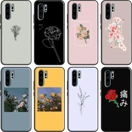 Aesthetics Flower Case For Huawei P20 P30 P40 Lite P Smart 2019 2021 Nova 5T Honor 20 Pro 8A 8X 9X 10i Coque