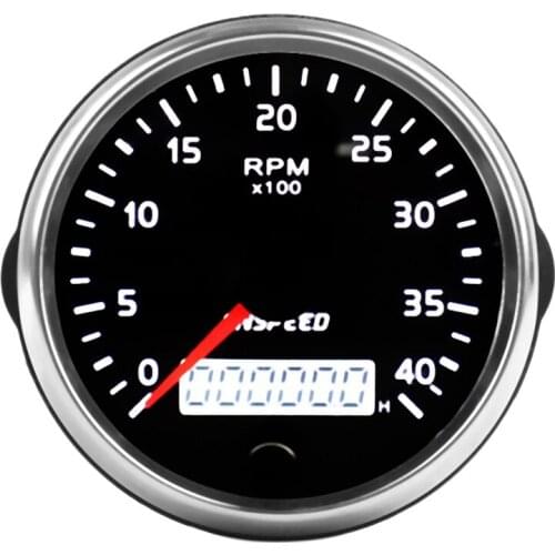 CNSPEED Universal GPS Speedometer 12V/24V Odometer 85mm 0-4000RPM for Car Motorcycle LCD Tachometer