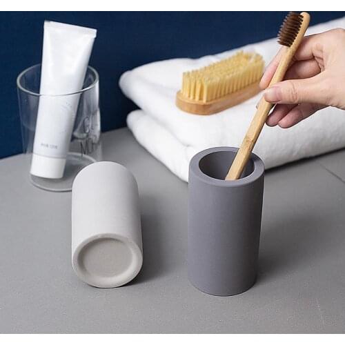 Diatomaceous Earth Toothbrush Holder Water Absorbent Quick-drying Portable Travel Mouthwash Cup Bathroom Accessories