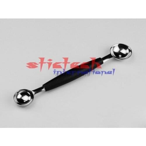 By dhl or ems 500pcs Double-End Multi Function Fruit Spoon Stainless Steel Melon Baller Carving Ice Cream Spoon Fruit Tools