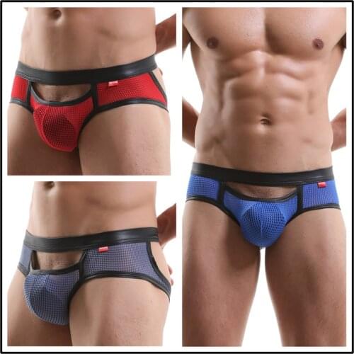 Men Underwear Jockstrap Exposed Hip Hollow Out Sexy Hombre Thong Big Penis Pouch String Homme Cueca Lingerie Gay Sissy Panties