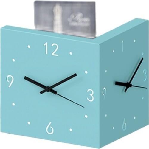 Double-Sided Wall Clock Metal Corner Clocks Wall Home Decor Nordic Square Modern Living Room Silent Large Watch Horloge Gift