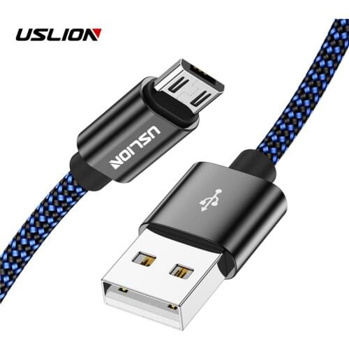 USLION Micro USB Cable 2.4A Fast Charging Cable For iPhone Xr Xiaomi Android USB Mobile Phone USB Type C Cable For Honor Cable