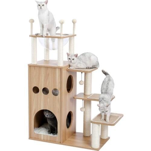 Solid Wood Cat Climbing Frame Cat Litter Cat Scratching Post One Cat Villa Large Cat Toy