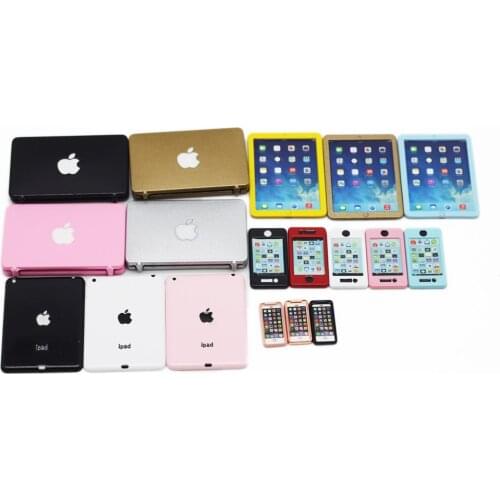 Mini mobile laptop for 1/6 1/8 1/12 bjd barbies blythes licca doll use charm phone notebook for doll Retro phone