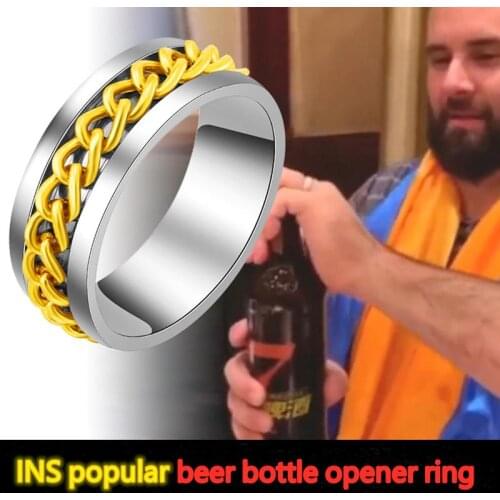 Multifunctional Portable Finger Ring Bottle Opener Colorful Stainless Beer Bar Tool Bottel Favors Kitchen Tools Accessories