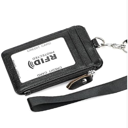 Fashion Genuine Leather Work ID Holders Business Card Holder Wallet Credit Card Case Women cardholder coin purse, card sleeve