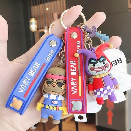 DUTRIEUX Fashion Cartoon Anime Keychain League of Legends Doll Keychain Bag Car Fun Pendant Key Ring for Men Boy Friends Gift