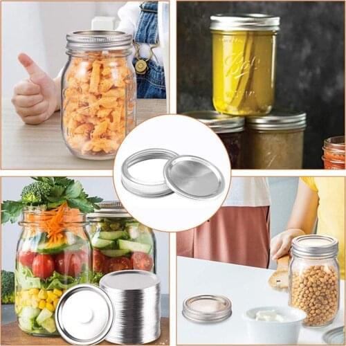 10Pcs Split-Type Cover Set Leak Proof Round Metal Ring + Sealing Lid for Mason Jar