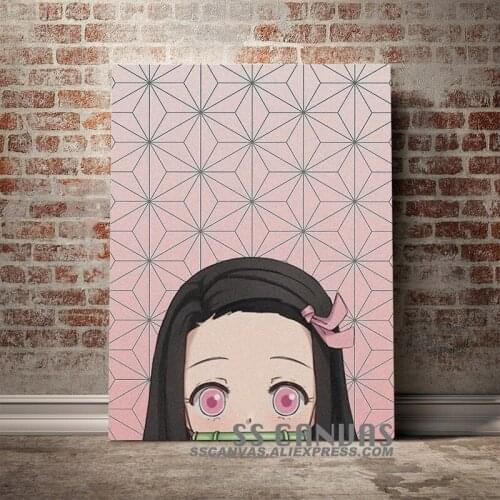 Nezuko Kamado Demon Slayer Kimetsu no Yaiba Canvas Painting Decor Wall Art Pictures Home Living Room Decoration Prints Poster