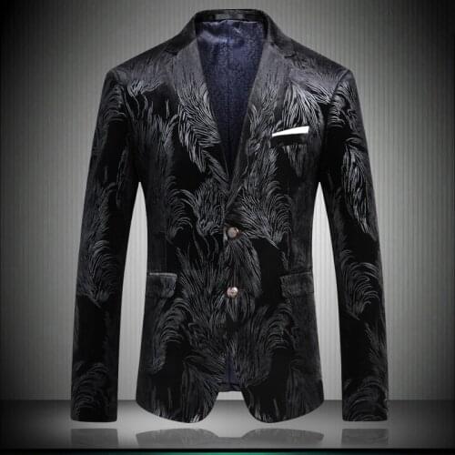 2020 Men Casual Man Sping Brand New Male Two Button Slim Fit Fashion Blazer Full Jacket Dress Black #8657
