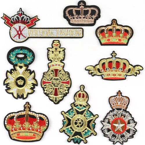 Custom Wholesale British Style Crown Cloth Sticker Badge Modeling Patch High-End Boutique Clothing Accessories