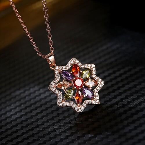 Popular 925 Silver Mosaic Crystal Eight Stars Dangle Pendant Trendy Fashion Charm Jewelry Accessories Amulet Gifts for Women Her