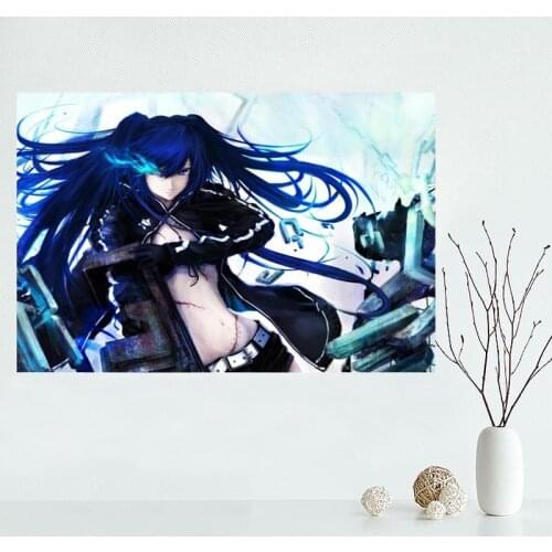 Classical Custom Black rock shooter Anime Canvas Painting Poster Cloth Silk Fabric Wall Art Poster for Home Decor