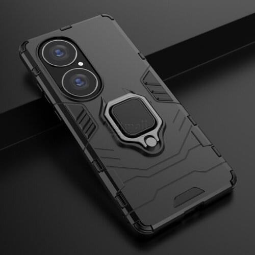 2021 For Huawei P50 Pro Case Hybrid Rugged Armor Kickstand With Metal Finger Ring Shock Proof Cover For Huawei P50 Mobile Phone