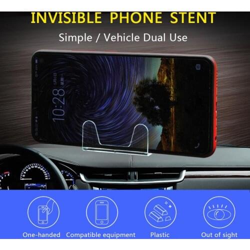 Mini Transparent Car Phone Holder Dashboard Mobile Phone GPS Mount Stand Car and Home Dual Use Support Various of Mobile Phones