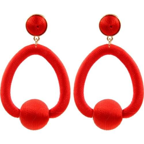 Wholesale 6 Pair Lot Mariela Hoop Earrings Silk Wrapped Boast Rich Hues Ball For Hairstyle Or Outfit