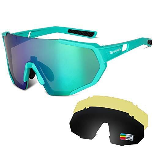 Sports glasses Polarized sunglasses, UV400 protection Cycling glasses for men Women with 3 interchangeable lenses, outdoor sport