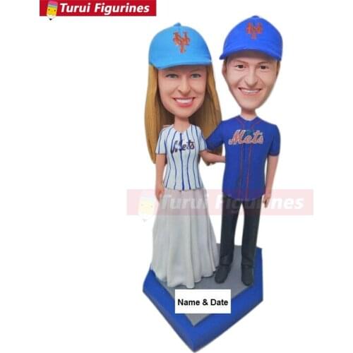 Wedding Cake Topper Cake Topper Baseball Wedding Cake Topper Bobble Head Bride Groom Gift