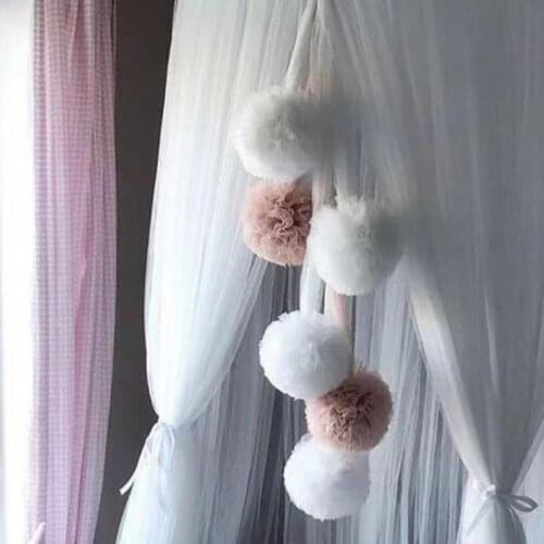 Yarn Ornament Decoration Garland Ball Garland Bunting for Wedding or Party Childrens Room Mosquito Net Crib Net Accessories