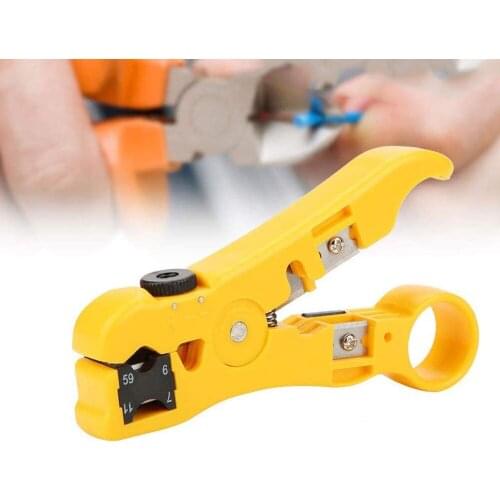 Universal Network Cable Stripper Cutter Stripping Pliers Tool Flat or Round UTP Cat5 Cat6 Wire Coax Stripping Tool