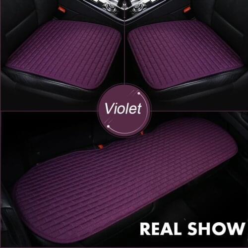 Linen Fabric Car Seat Cover Four Seasons Front Rear Flax Cushion Breathable Protector Mat Pad Auto accessories Universal Size