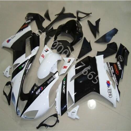 High qualiy Fairing fit for Kawasaki ZX6R 2007 2008 Ninja 636 fairing kits ZX6R 07 08 black white body Fairing